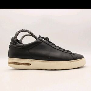 Birkenstock Black Leather Low-Top Sneakers with Cream Sole Size 38 Regular